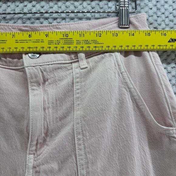 American Eagle Jeans Womens 8 Pink Cotton High Rise Wide Leg Patch Pocket - Picture 13 of 16